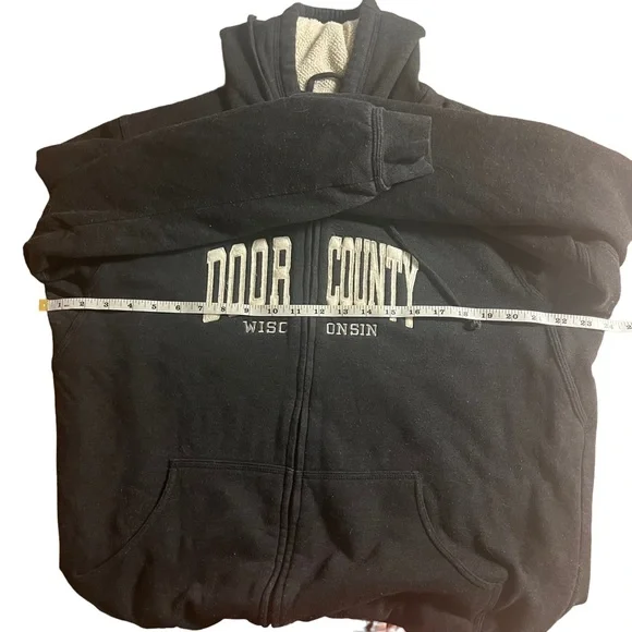 Exist Door County, WI fleece lined full zip sweatshirt size‎ large - dark gray - Picture 5 of 6